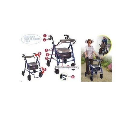 Andador y silla de ruedas (híbrido) Airgo Duo Rollator