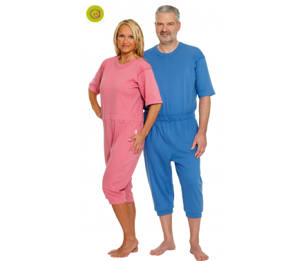 Pijama antipañal con una cremallera man y pier. corta